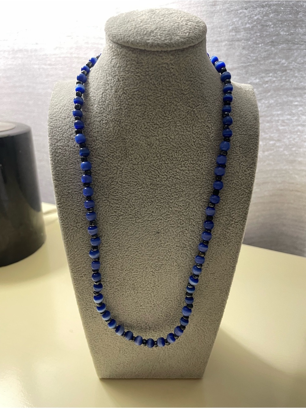 Lapis Blue Beaded Strand Necklace for Women
